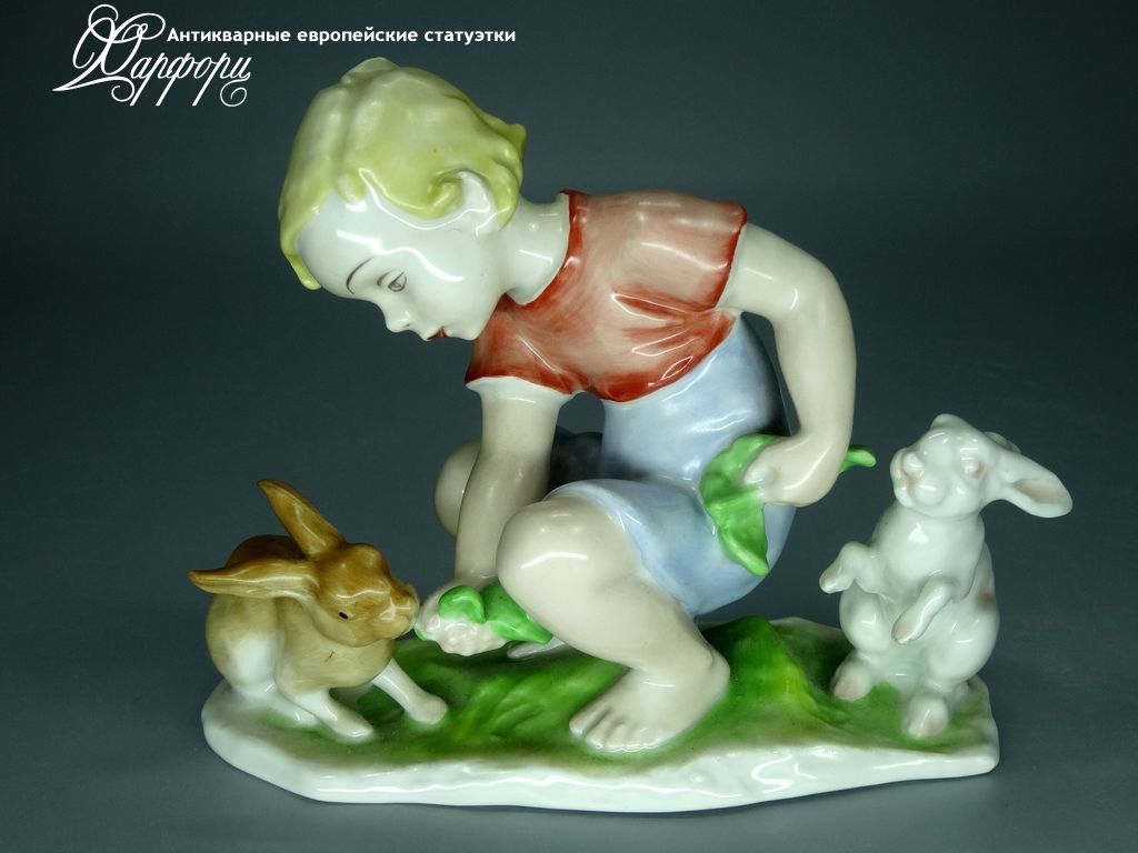 Купить фарфоровые статуэтки Rosenthal, Девочка с кроликами, Германия